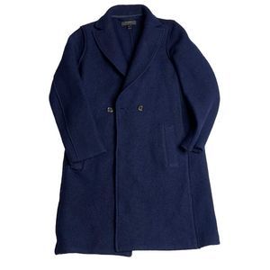 J Crew Navy Blue Oversized Soft Wool Coat size 00